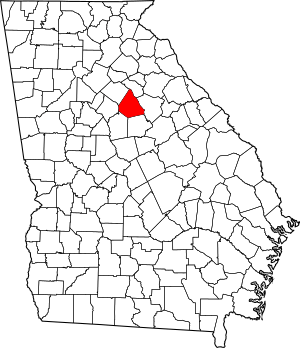 Map of Georgia highlighting Morgan County