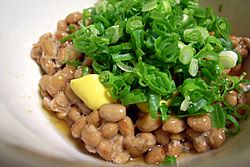 Natto, with welsh onion and karashi by yoppy