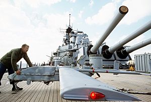 Pioneer RPV on USS Wisconsin (BB-64)