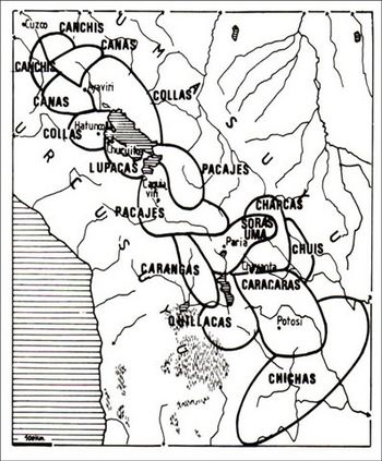 The Colla culture area, in the northern Titicaca Basin, along with other altiplano polities.