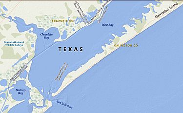 San Luis Pass at Galveston and Brazoria Counties