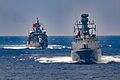 TCG Barbaros (FF 244) and Burgazada (F 513) in the Mediterranean Sea, Aug 26, 2020