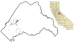 Location in Tuolumne County and the state of California