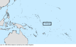 Map of the change to the United States in the Pacific Ocean on July 10, 1889